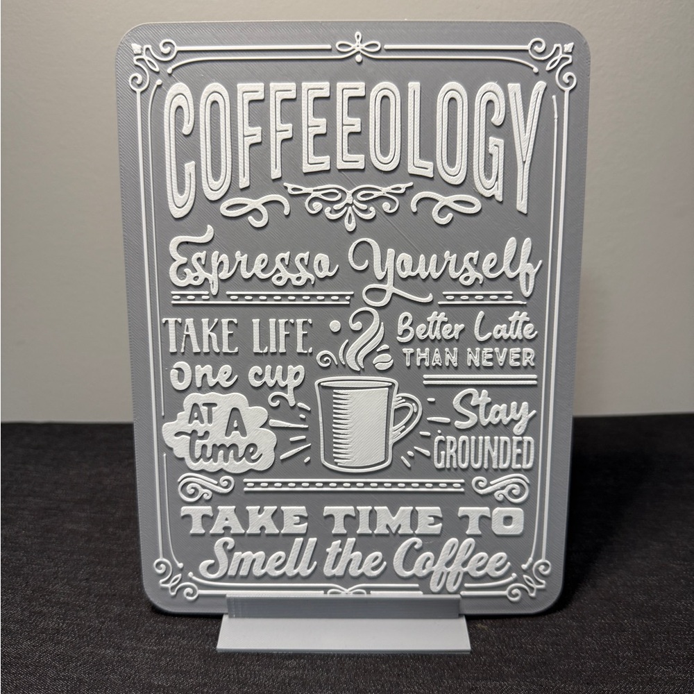 Coffeeology Saying Kitchen Wall Plaque